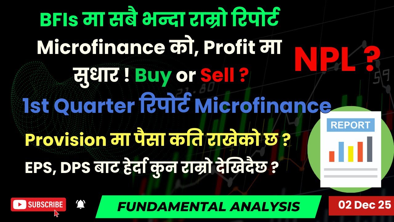 BFIs मा सबै भन्दा राम्रो रिपोर्ट Microfinance को, Profit मा सुधार ! Buy or Sell ? 1st Quarter Micro
