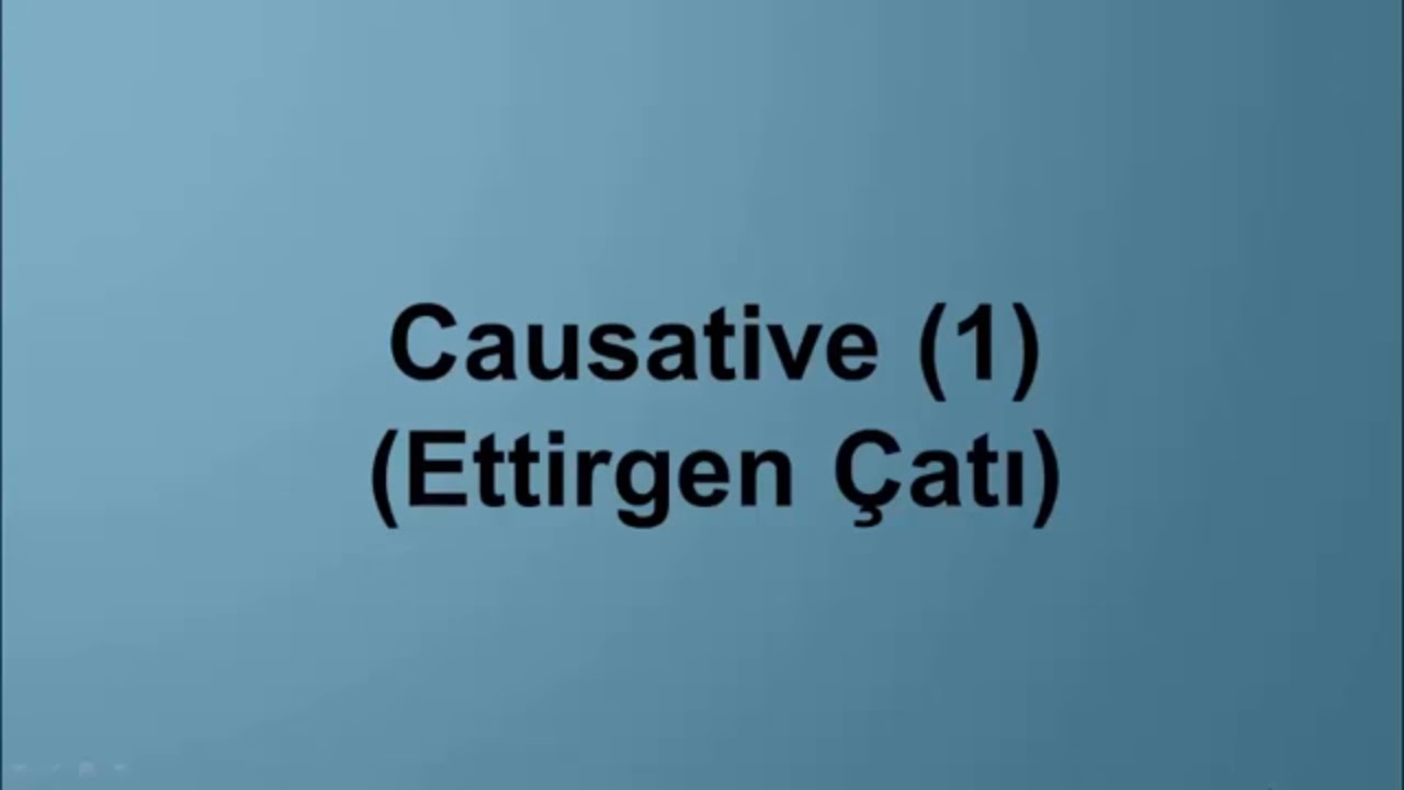 Causative 1 (Ettirgen &Ccedil;atı)