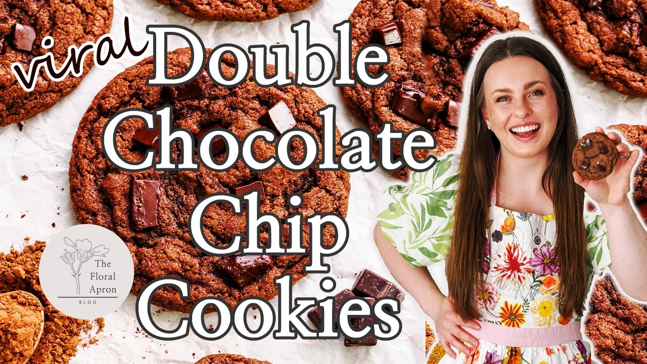 My VIRAL Double Chocolate Chip Cookies | Cookies with Crispy Edges, Chewy Centers | The Floral Apron