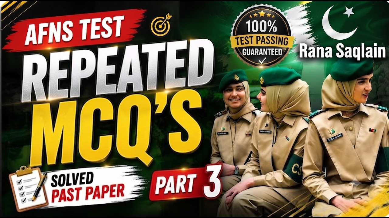 AFNS Past Papers Solution | AFNS Most Repeated MCQs | AFNS 2026 Initial Test | AFNS 2026 Registra...