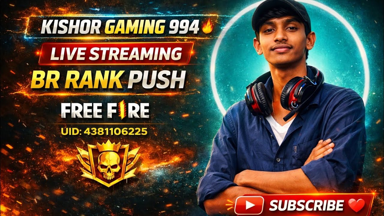 🔥 🔴 FREE FIRE LIVE | ROAD TO GRANDMASTER 🔥 | KISHOR GAMING 994 | COMPLETE 1K SUBSCRIBERS🔥