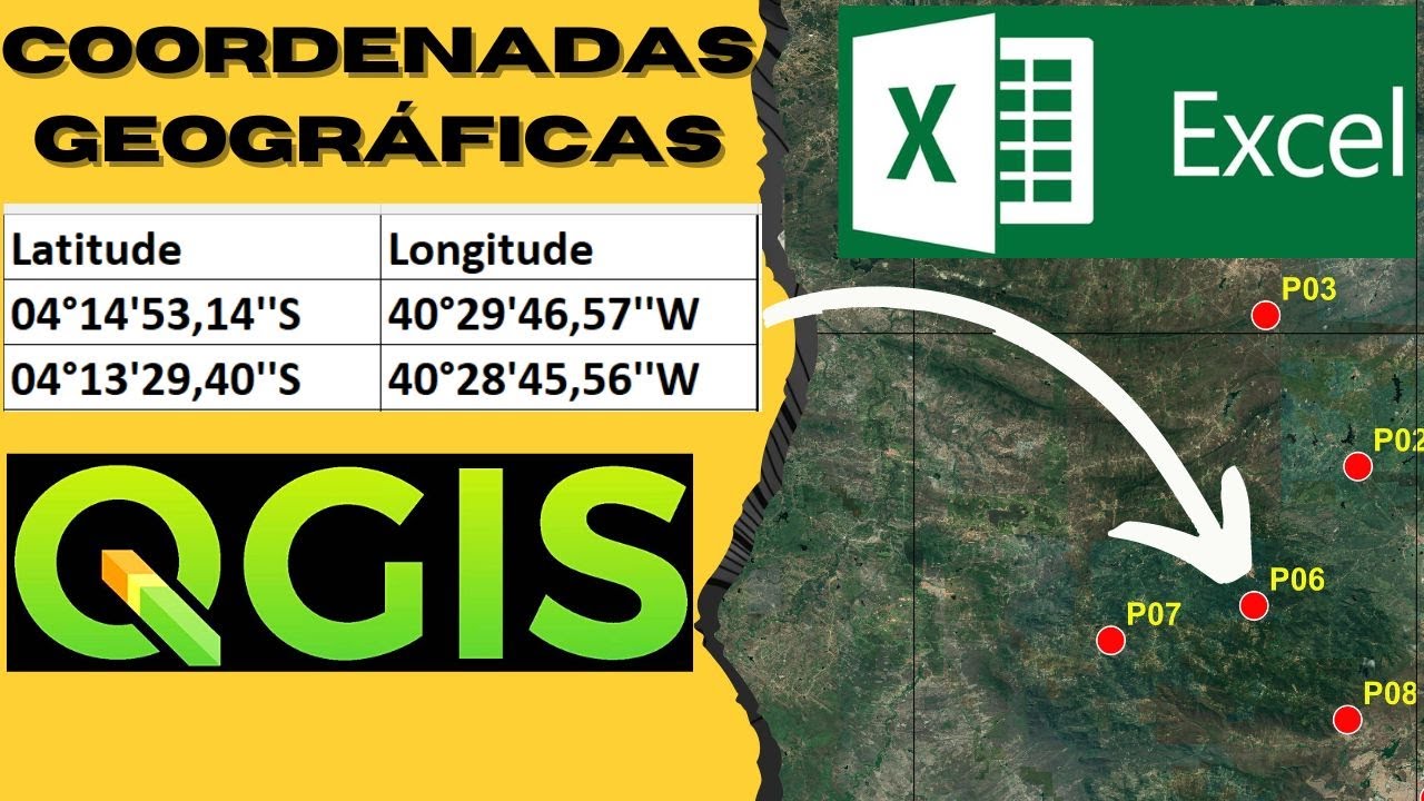 COORDENADAS GEOGRÁFICAS do EXCEL para SHAPEFILE [QGIS]