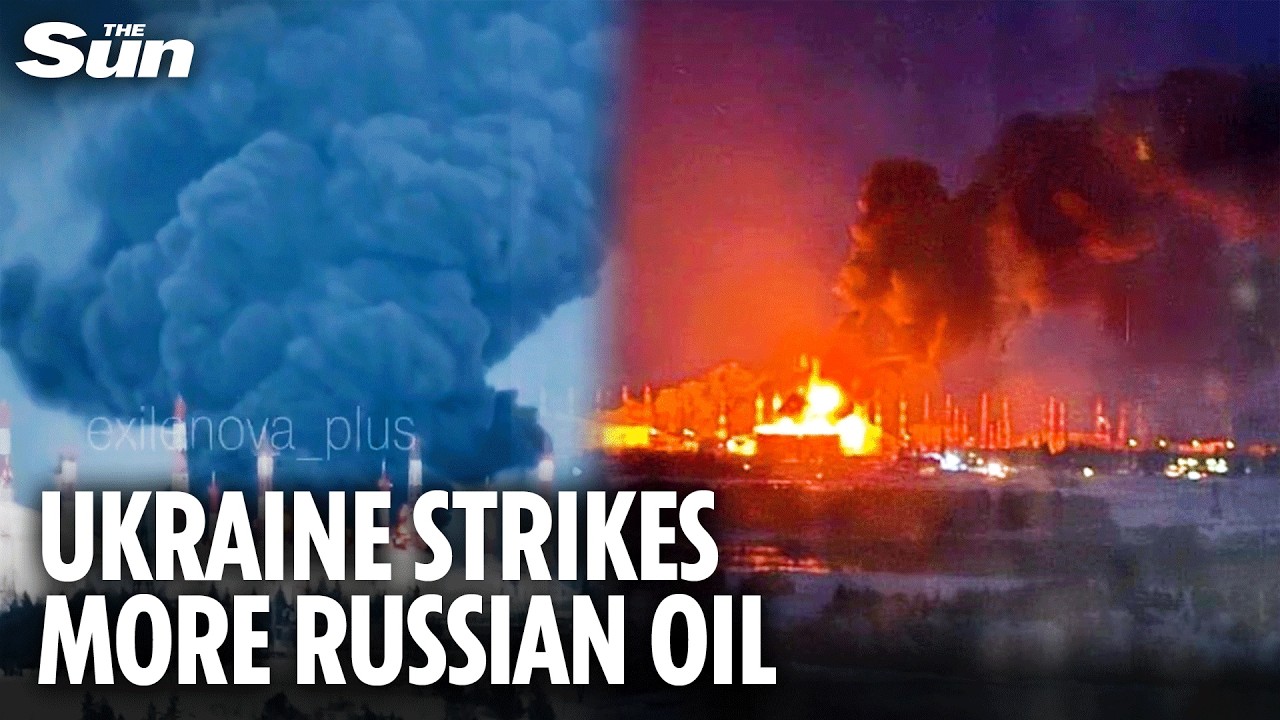 Key Russian oil pumping station up in flames after HUGE Ukrainian drone strike