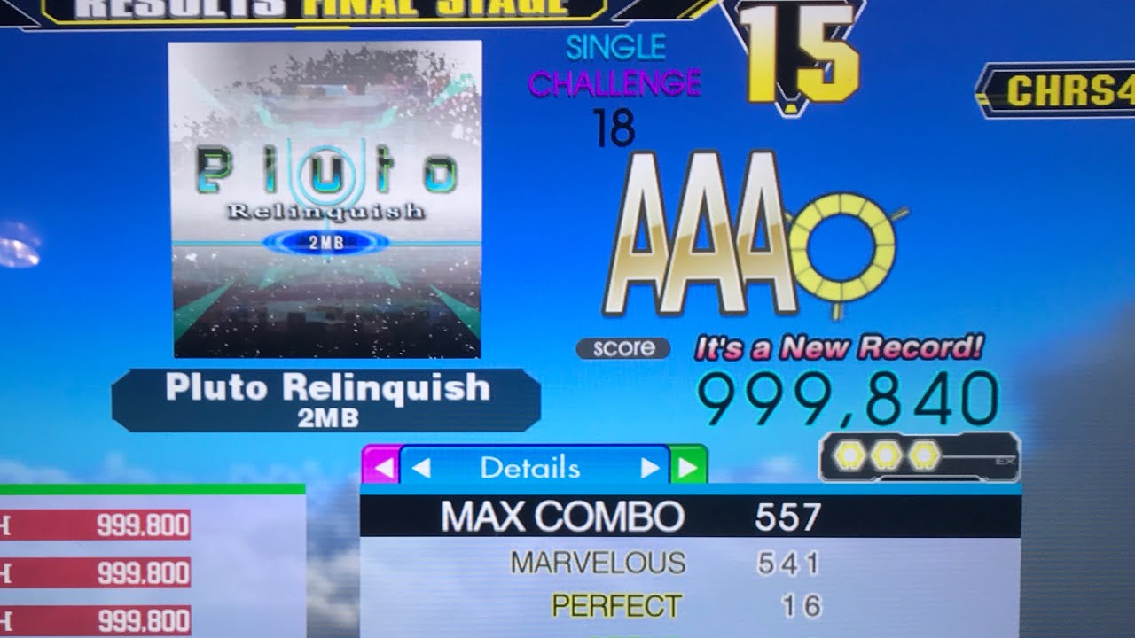 Pluto Relinquish CSP (18) 16p PFC 999,840 World Record [DDR Ace]