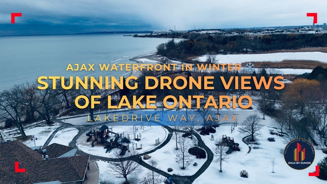 Ajax Waterfront in Winter ❄️ | Stunning Drone Views of Lake Ontario
