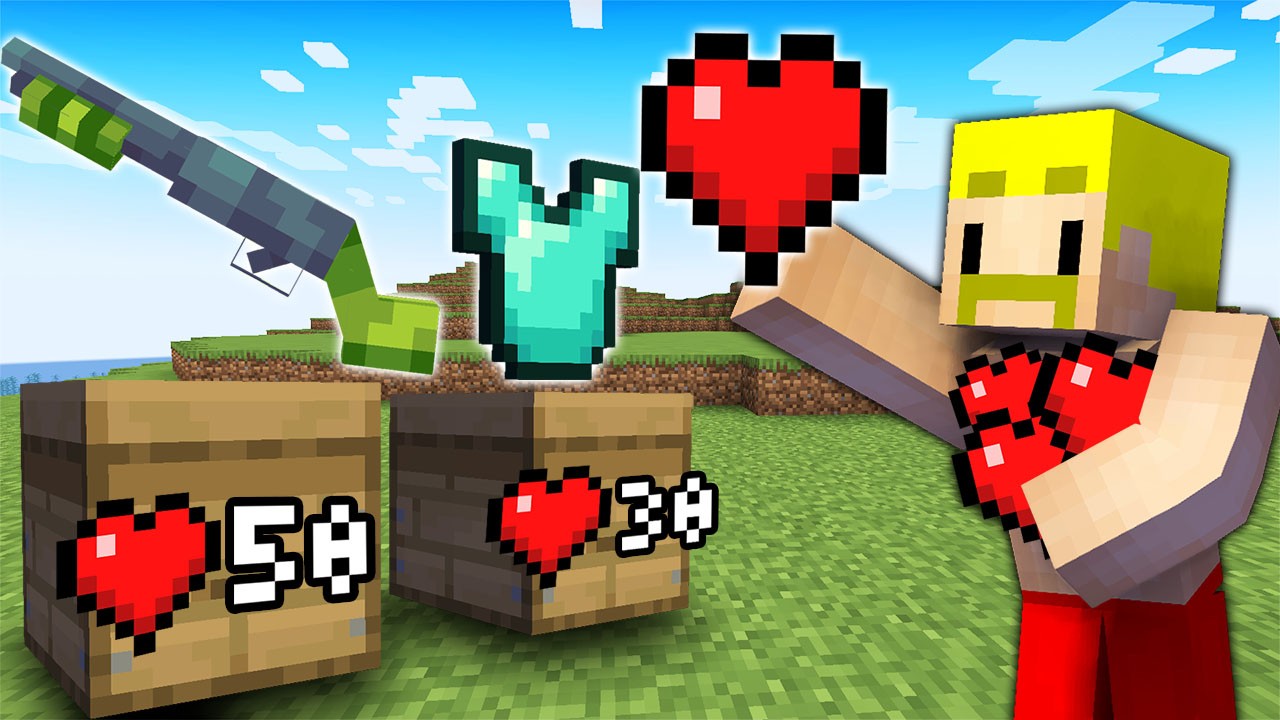 【マイクラ】ハートで買い物ができる世界でガチバトル！