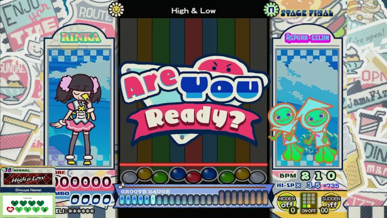 [pop'n music Jam&Fizz] High & Low N 正規/鏡 パーフェクト