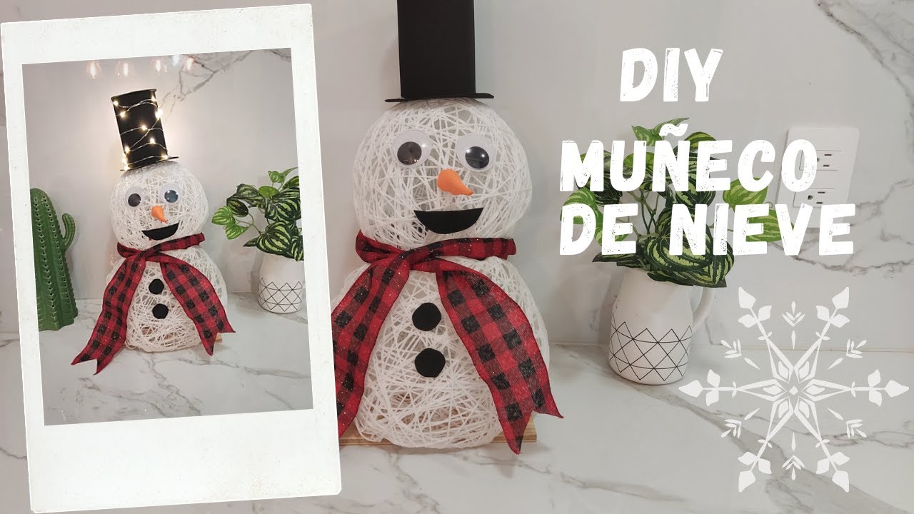 Como hacer muñeco de nieve para decoracion de invierno/ snow man #muñecodenieve #invierno