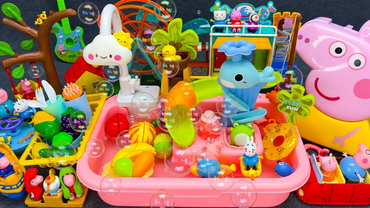 Satisfying Unboxing PEPPA PIG Slide Water Park Toy Playset 🐷 Funny Peppa Toys