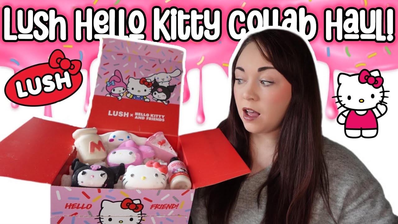 LUSH x HELLO KITTY COLLAB PR UNBOXING! | THE Cutest Lush Collab! 🧁🎀