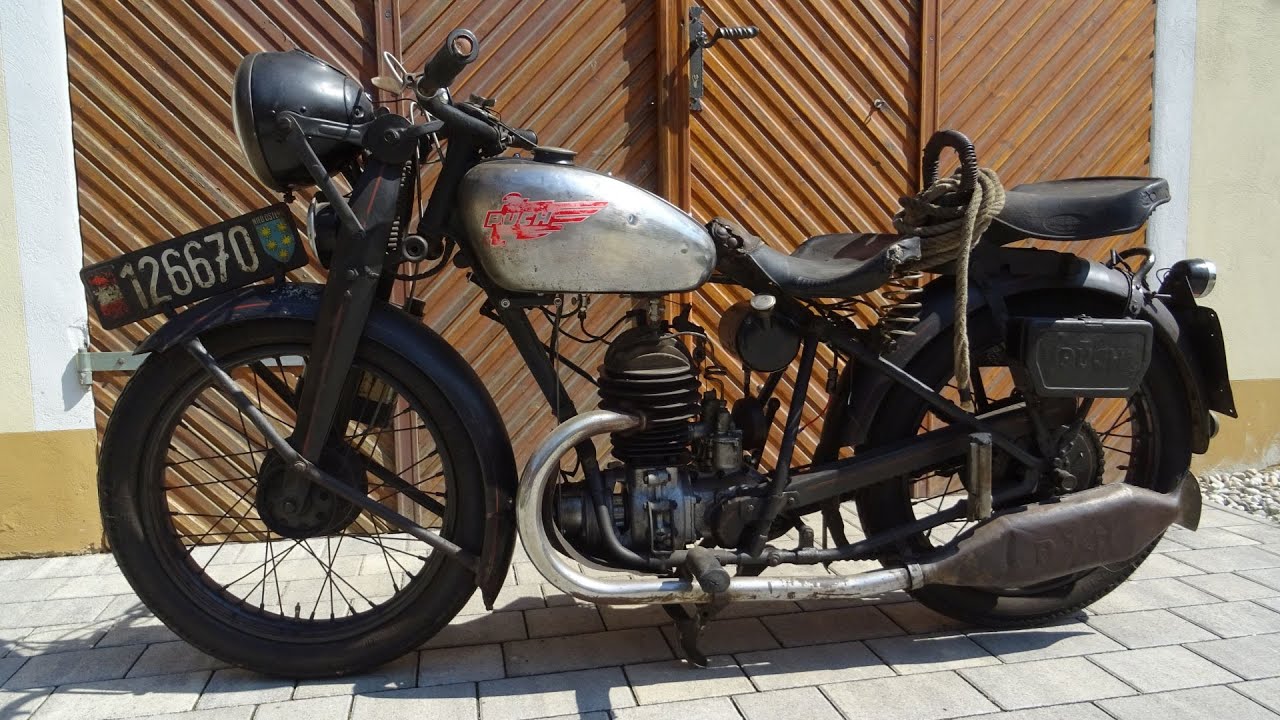 Puch Motorrad 250 S4 Erststart nach Patina Restauration