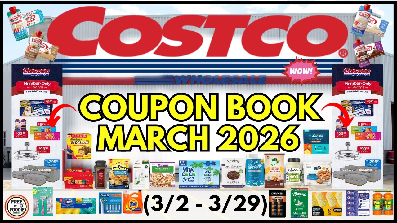 🚨*NEW* MARCH 2026 Costco Coupon Book Preview (3/2-3/29)🔥Clorox, Poppi, Premier Protein, Nescafe, IV!