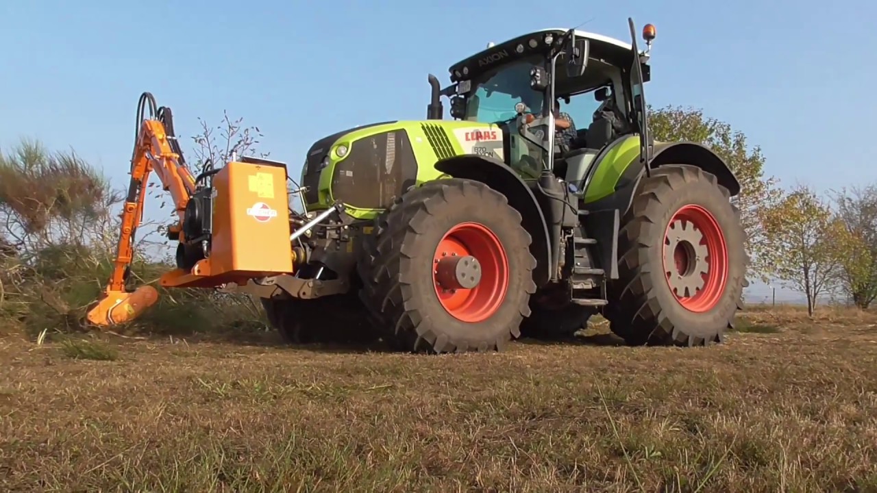 Claas Axion 870 || Fischer Auslegemulcher