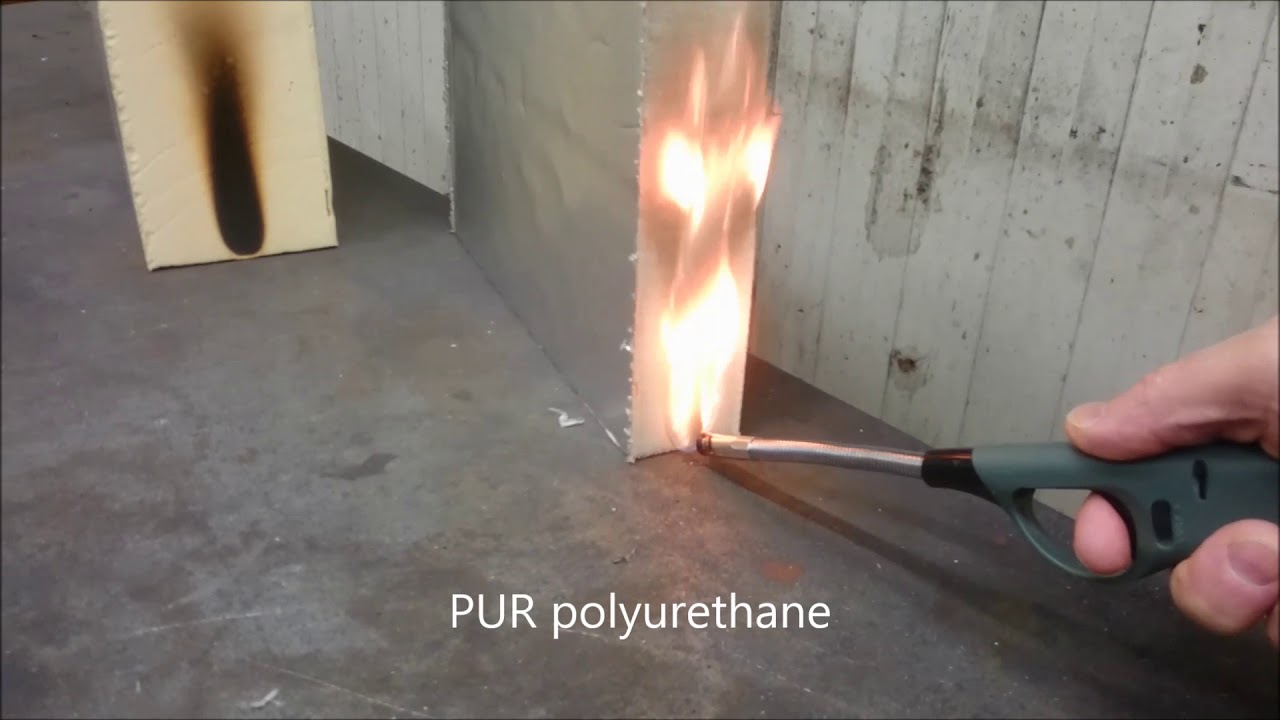 Fire test PIR, PUR and EPS