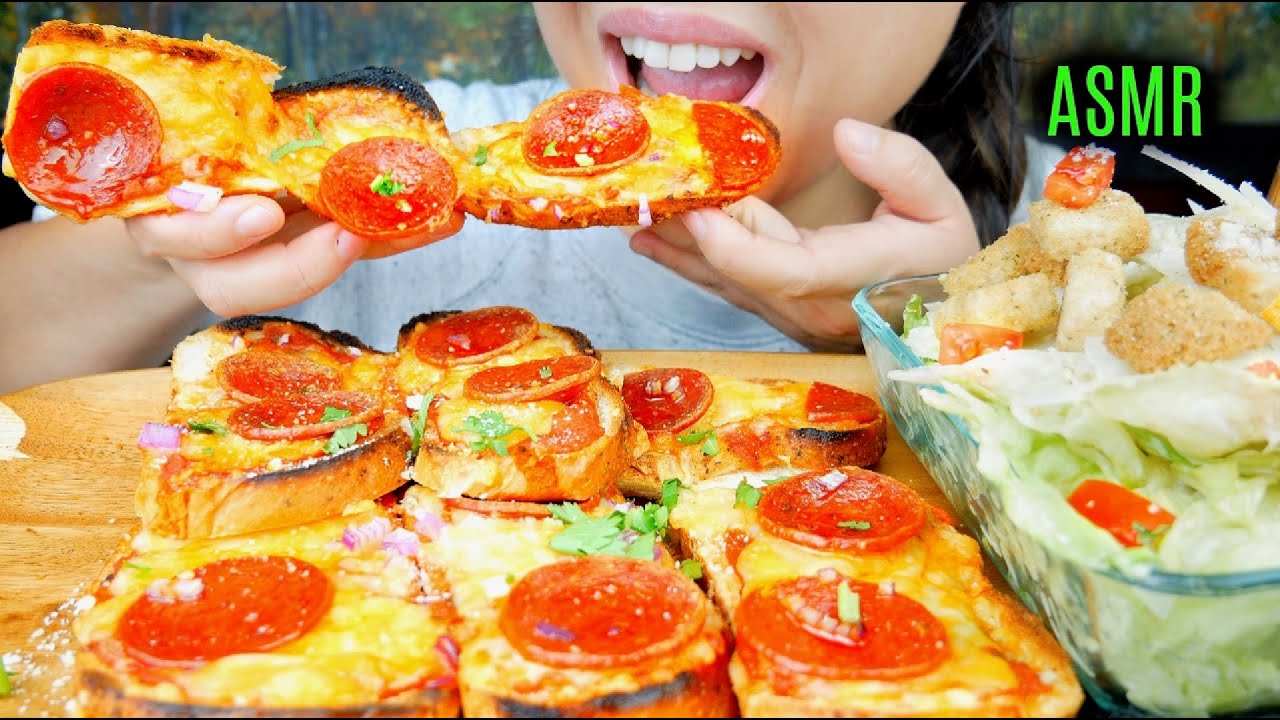 🍕Extra Cheesy Pepperoni Pizza 🍕 Caesar Salad ♥ Cooking 먹방 No Talking suellASMR