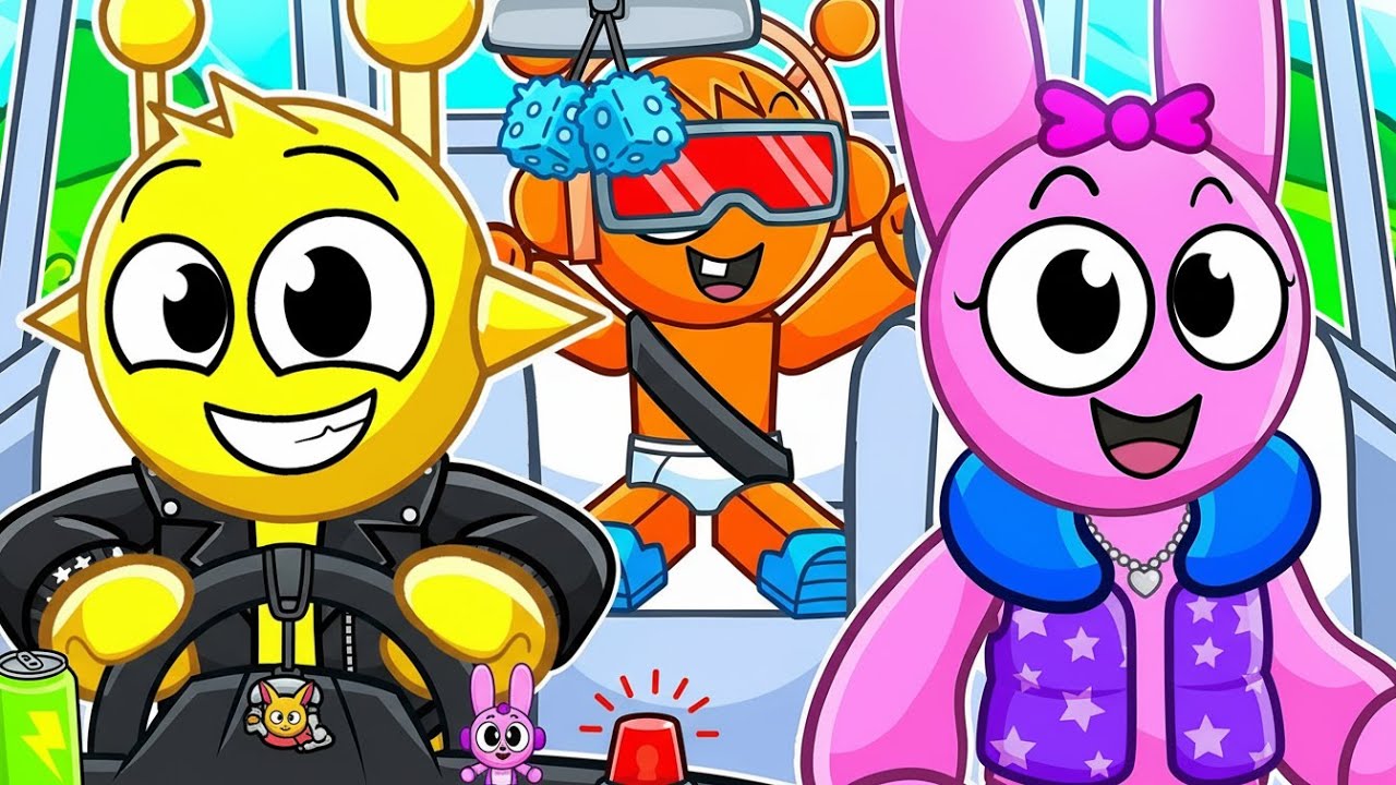 ¡Explorando Roblox en un viaje por carretera con la familia Sprunki!
