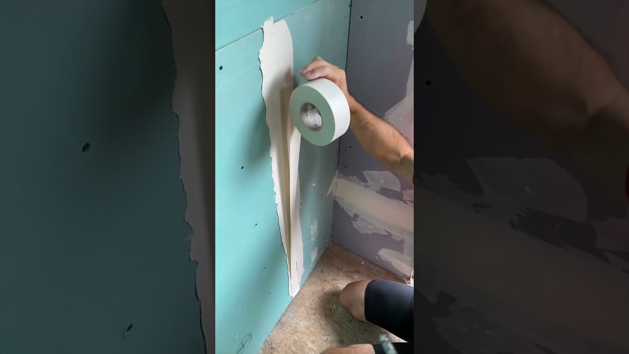 🔥&nbsp;C&oacute;mo Tratar la Junta de un Panel de Drywall con Cinta de Papel, Llana y Esp&aacute;tula #shorts #drywall