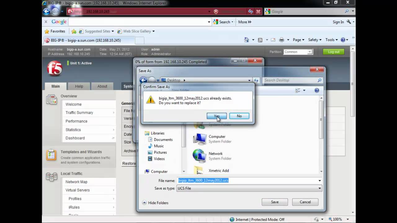 F5 BIG-IP LAB : Backup and Restore Configuration Files