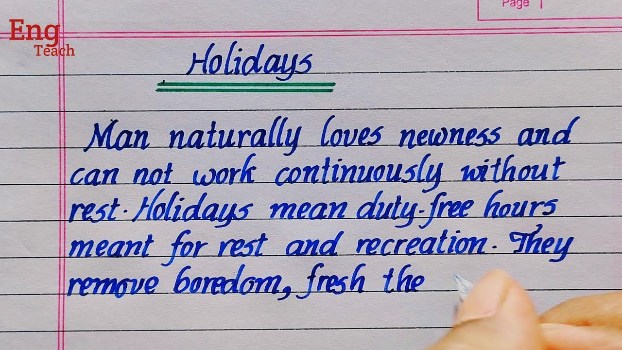 Essay on holiday | holiday essay | essay writing | English writing | essay | Eng Teach 