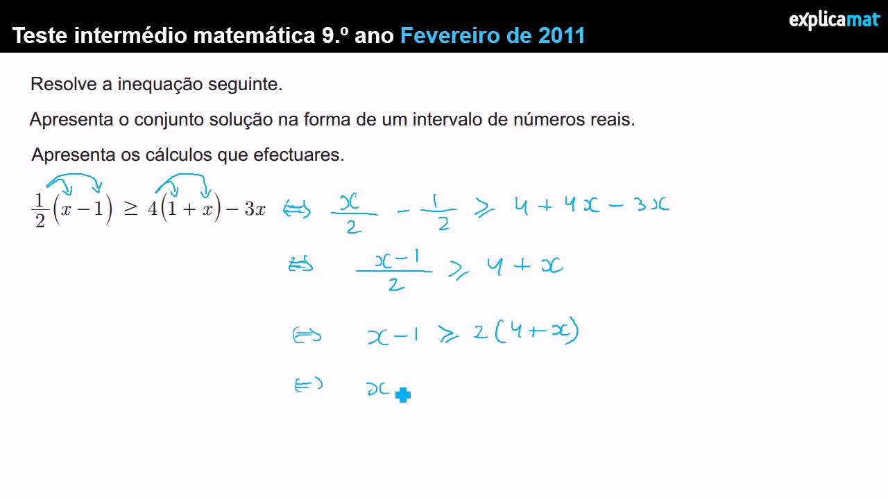 Inequação - Matemática 9.º Ano