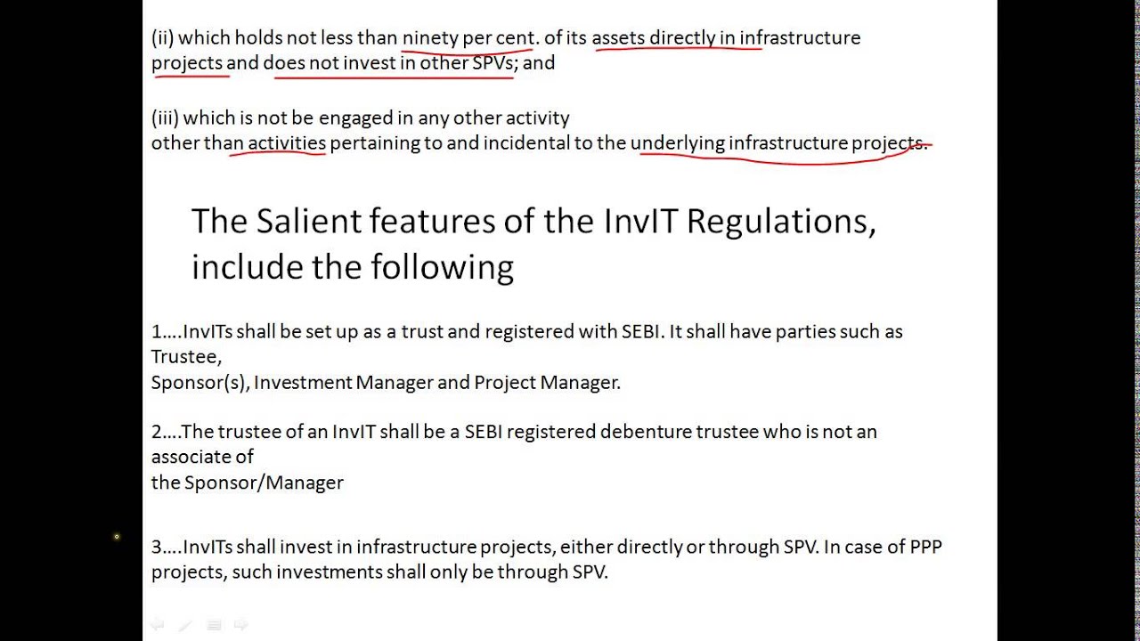 Infrastructure investment trust regulation by sebi