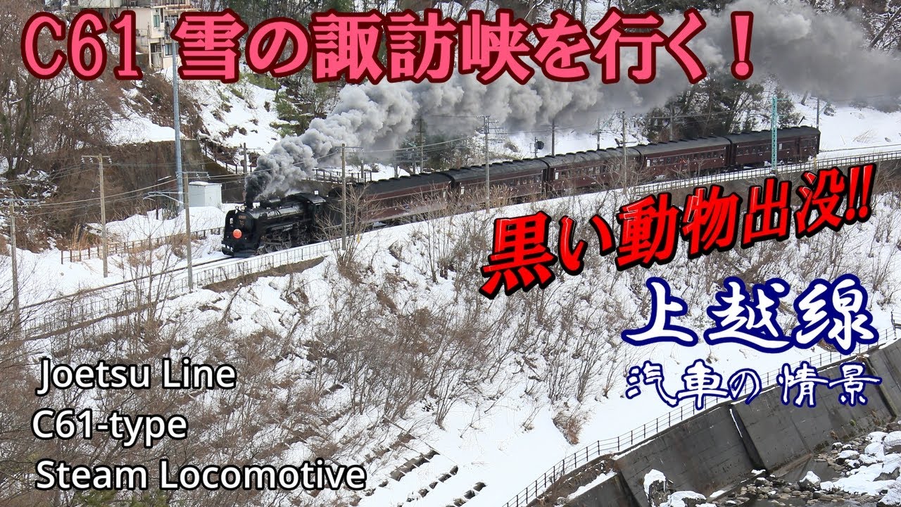 蒸気機関車C61 上越線 2015年 冬・雪景色　Steam locomotive in Japan