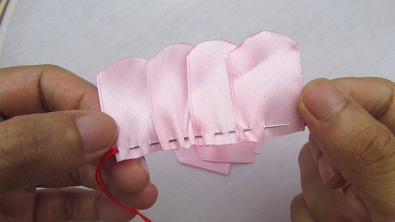 Hand Embroidery Ribbon Work, Satin Ribbon Flower