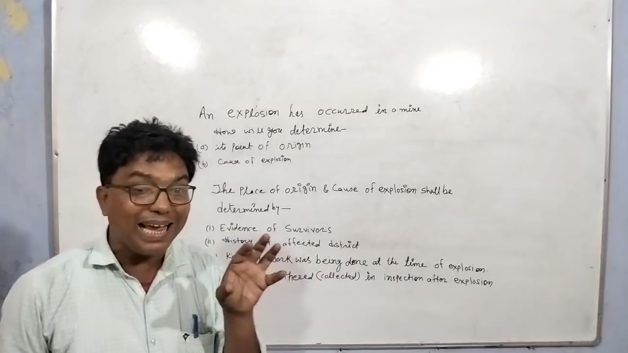 Determination of place of origin of explosion/Investigation of explosion