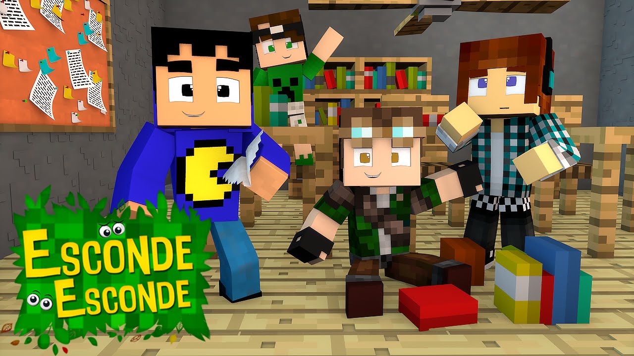 Minecraft: YOUTUBERS NA ESCOLA! (Esconde-Esconde)