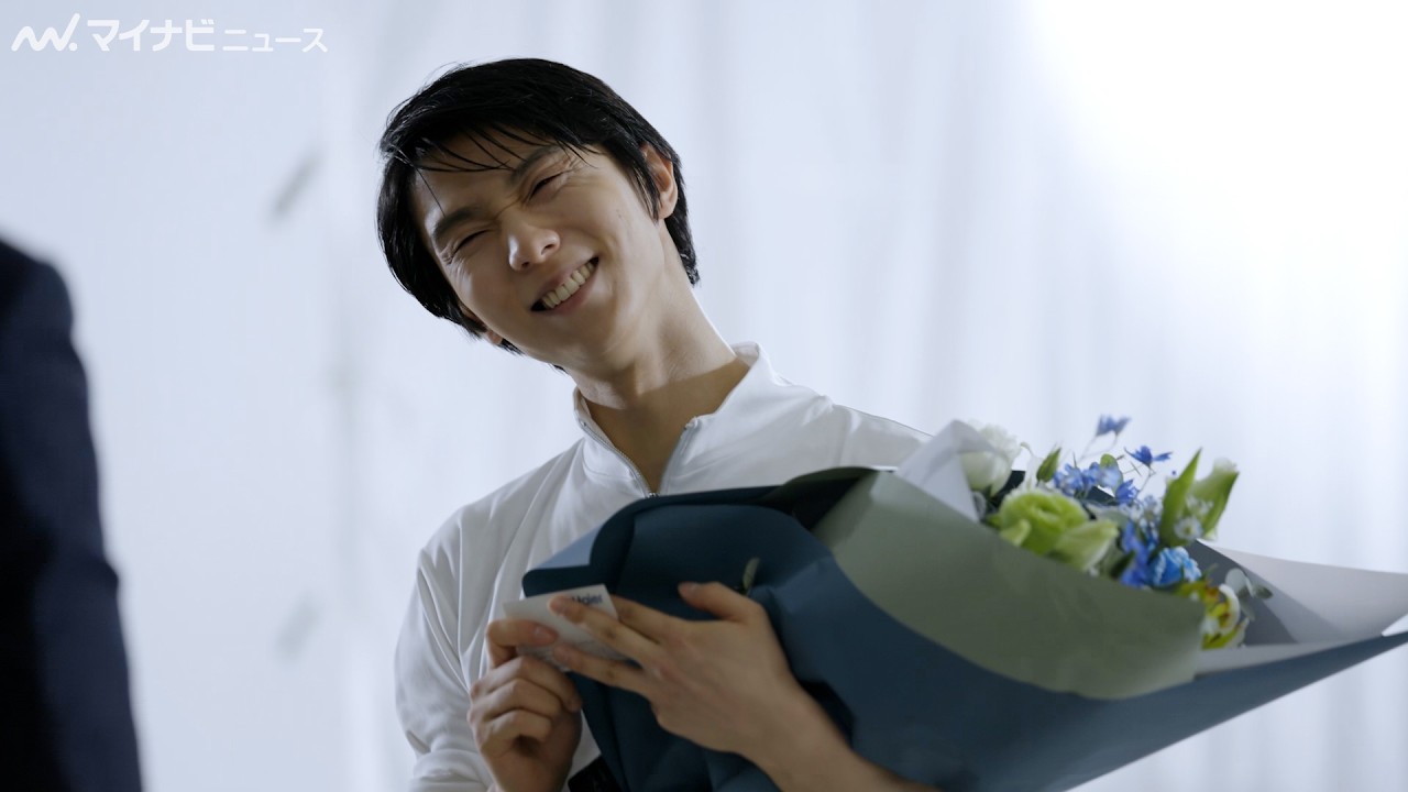 羽生結弦、圧倒的オーラ…華麗に４回転トウループを披露！笑顔を見せるメイキングにも注目　ハイアール・アクア新CM＆メイキング映像公開