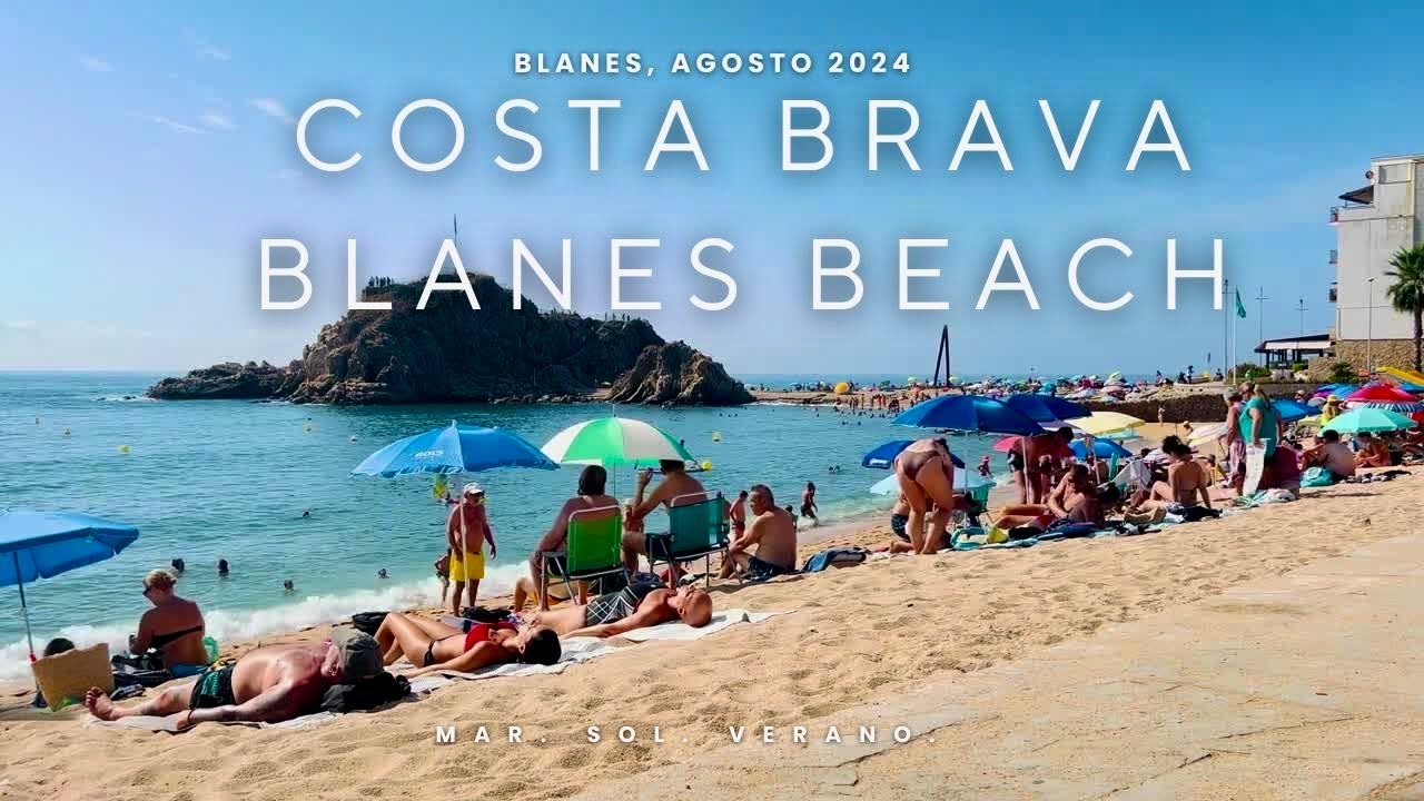 España,  Costa Brava, Playa de Blanes : Vacaciones de verano perfectas agosto 2024. Sa Palomera.
