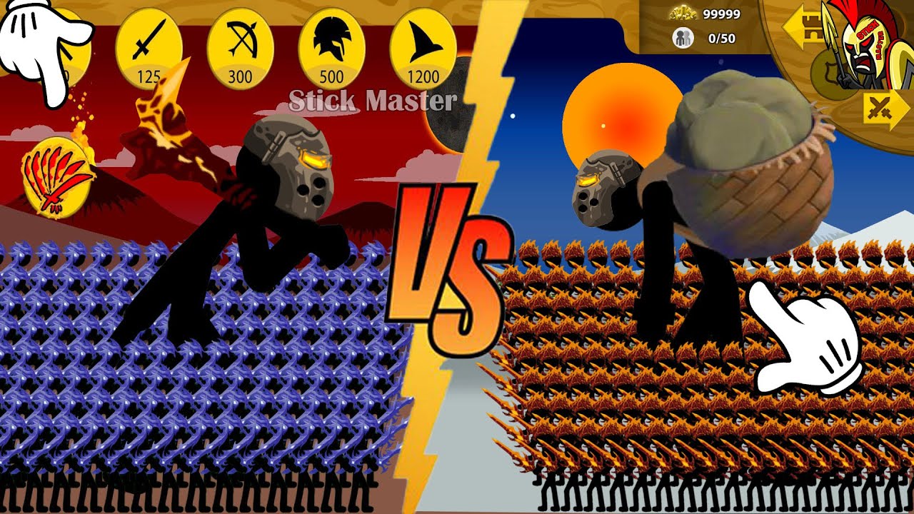 MAXIMUM DAMAGE OF ARMY ICE SWORDWRATH VS ARMY LAVA SWORDWRATH | STICK WAR LEGACY | STICK MASTER