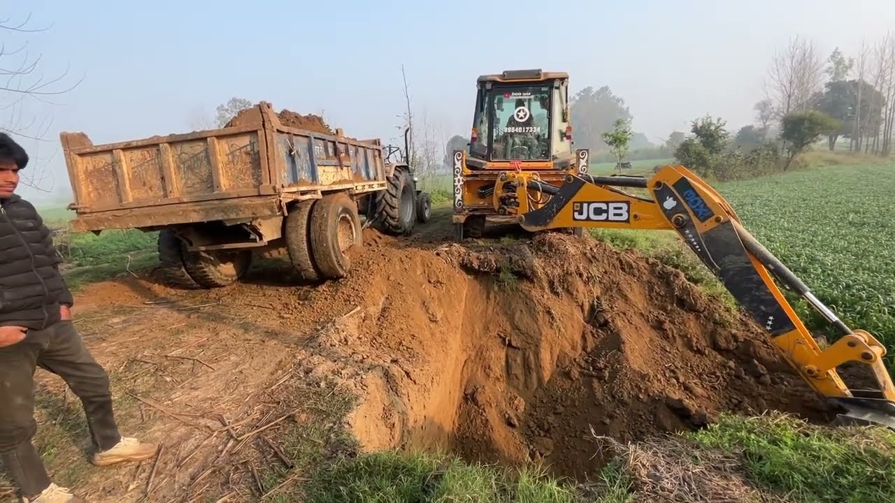 Mitti loading trolly with jcb machine |@Tractorbulldozer07 :-jcb ki video tractor ki video 