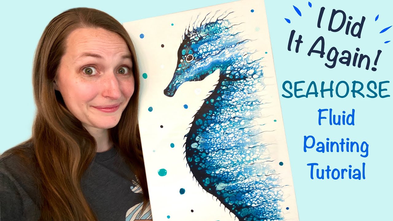 Another SEAHORSE Micro Swipe! 🐠 INCREDIBLE Ocean Acrylic Pour 🌊 Must-See Results!