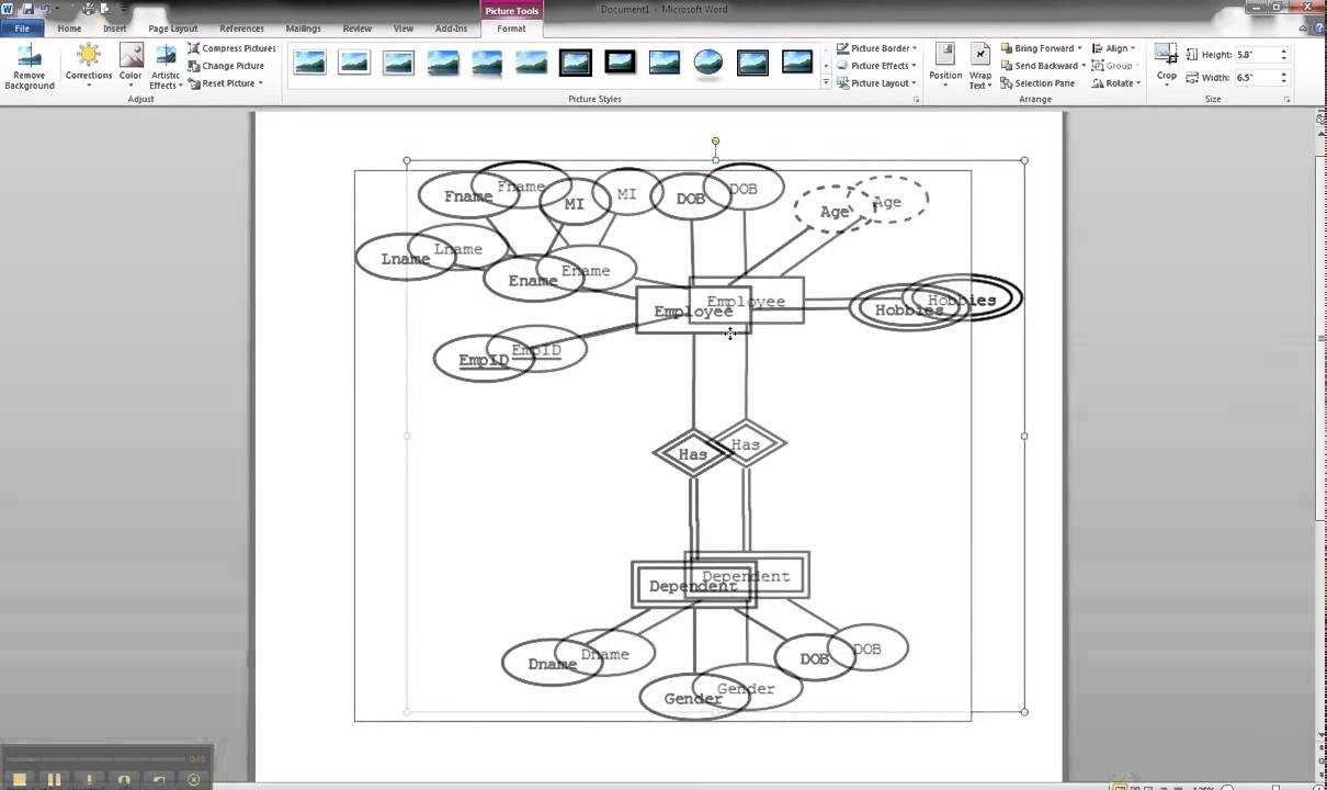 ER Diagrams in Dia Part 13 - Importing ER Diagram into MS Word