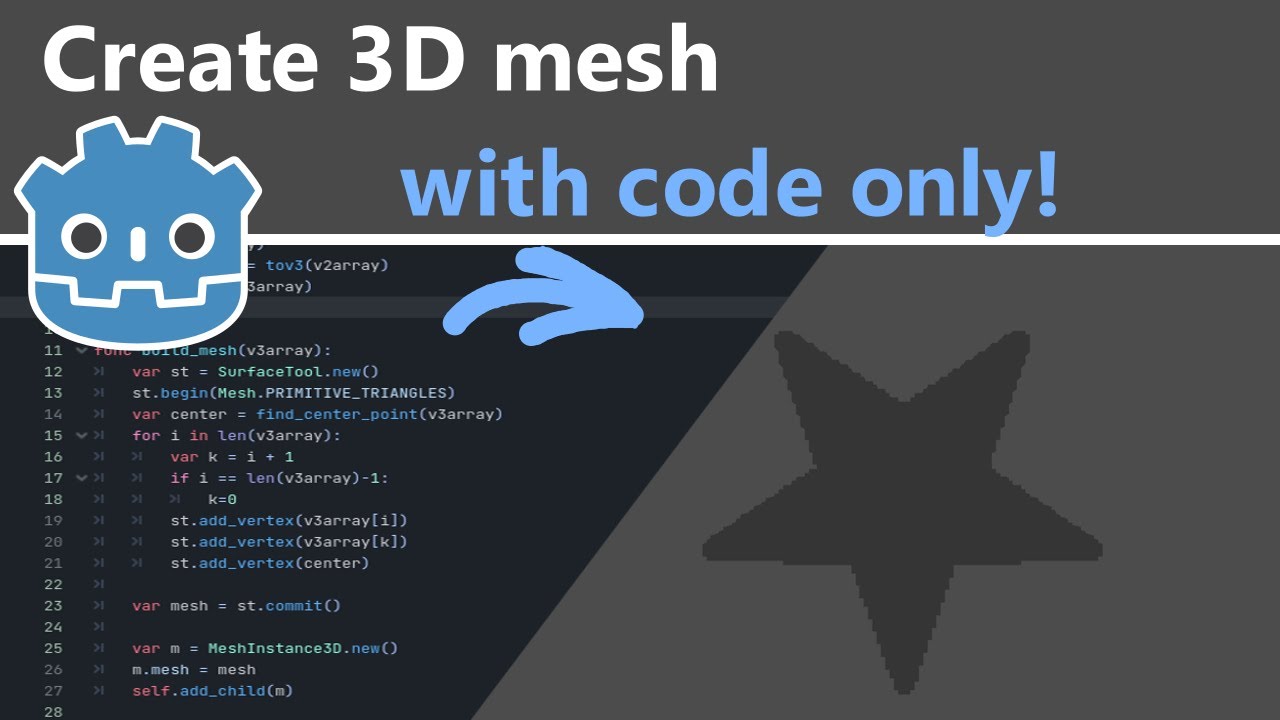 How to create a 3D mesh using code only | Godot 4