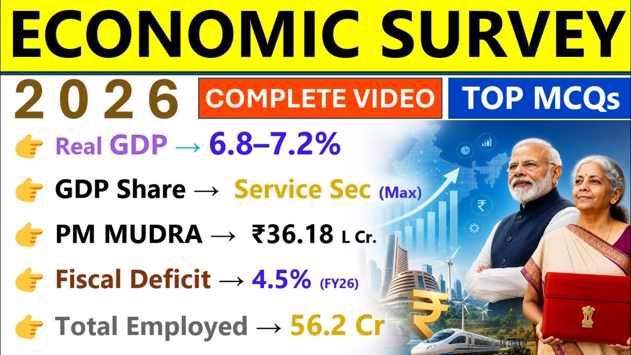 ECONOMIC SURVEY 2026 | COMPLETE ANALYSIS | ECONOMIC SURVEY 2026 CURRENT AFFAIRS | SSC, UPSC, RAILWAY