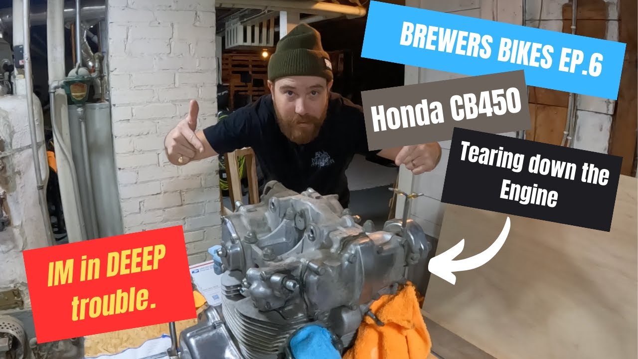 CB450 Cafe Racer. Tearing apart a CB450 Engine.