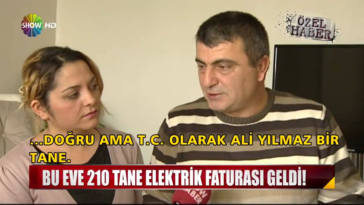Bu eve 210 tane elektrik faturası geldi