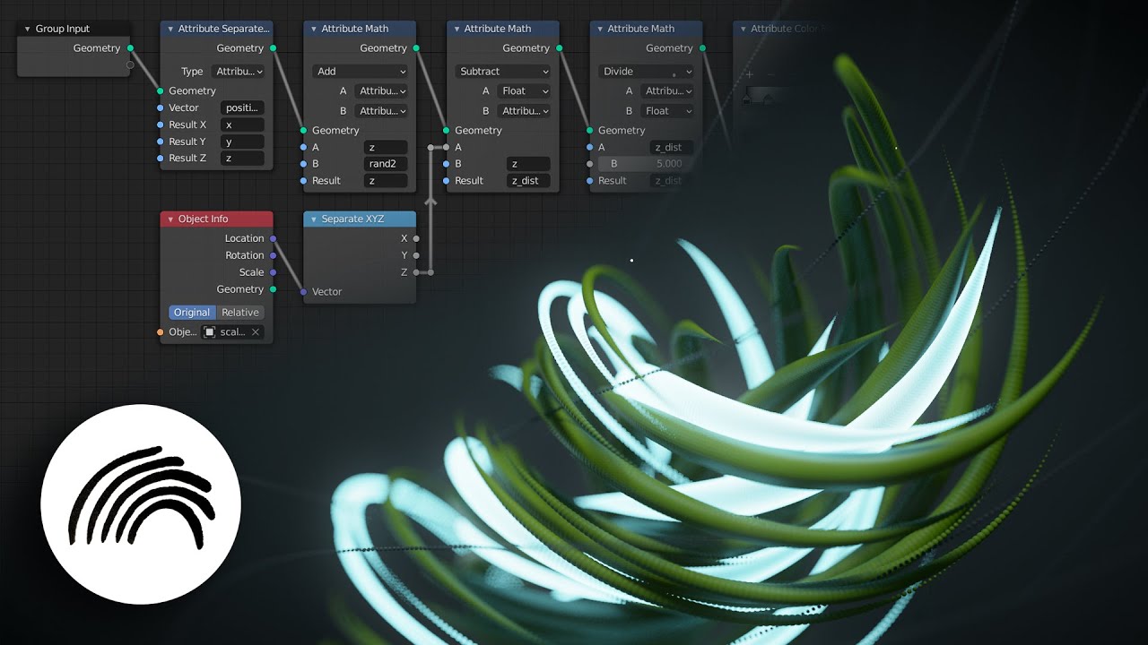 Swirly motion graphics effect with Geometry Nodes - Blender 2.93 tutorial