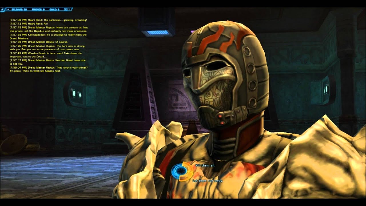 Sith Warrior questing Dread Masters Cutscene
