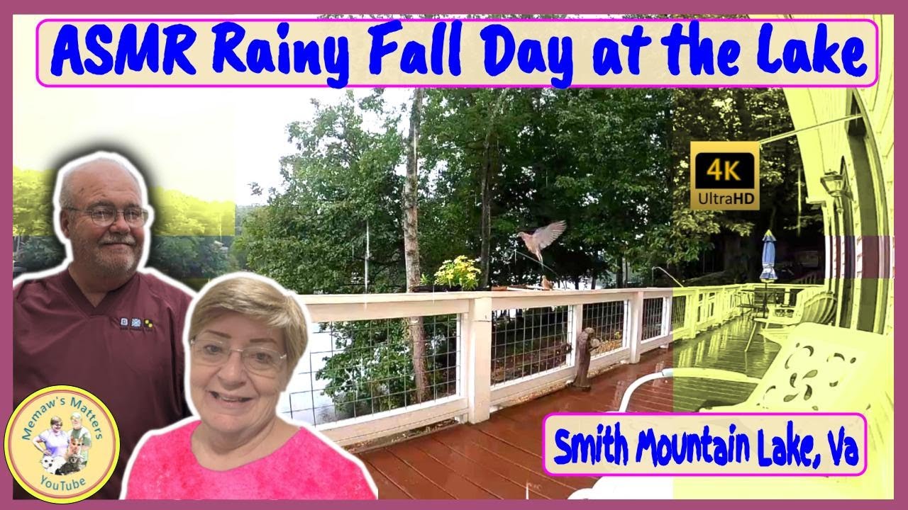 ASMR 4KHD Rainy Fall Day | Smith Mountain Lake Va