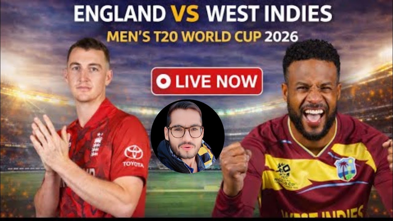 ​🔴 LIVE: ENG vs WI T20 World Cup 2026 | England vs West Indies Live Cricket Score & Commentary