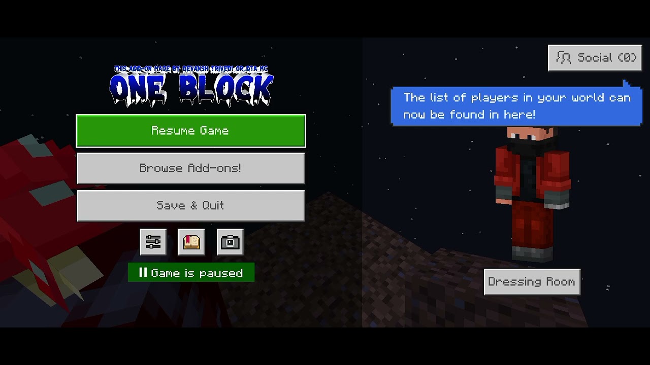 I survive one block world in Minecraft (part 1)