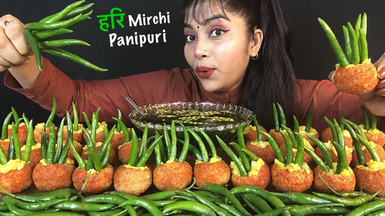 EATING 100+ HARI MIRCHI PANIPURI CHALLENGE | GREEN CHILLI GOLGAPPA CHALLENGE | EXTREME SPICY MUKBANG