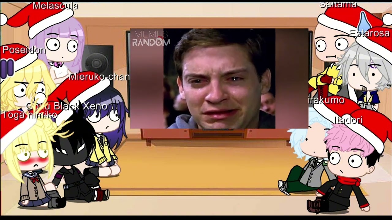Personajes de diferentes animes o universos reaccionando a Memes Ramdom de Navidad