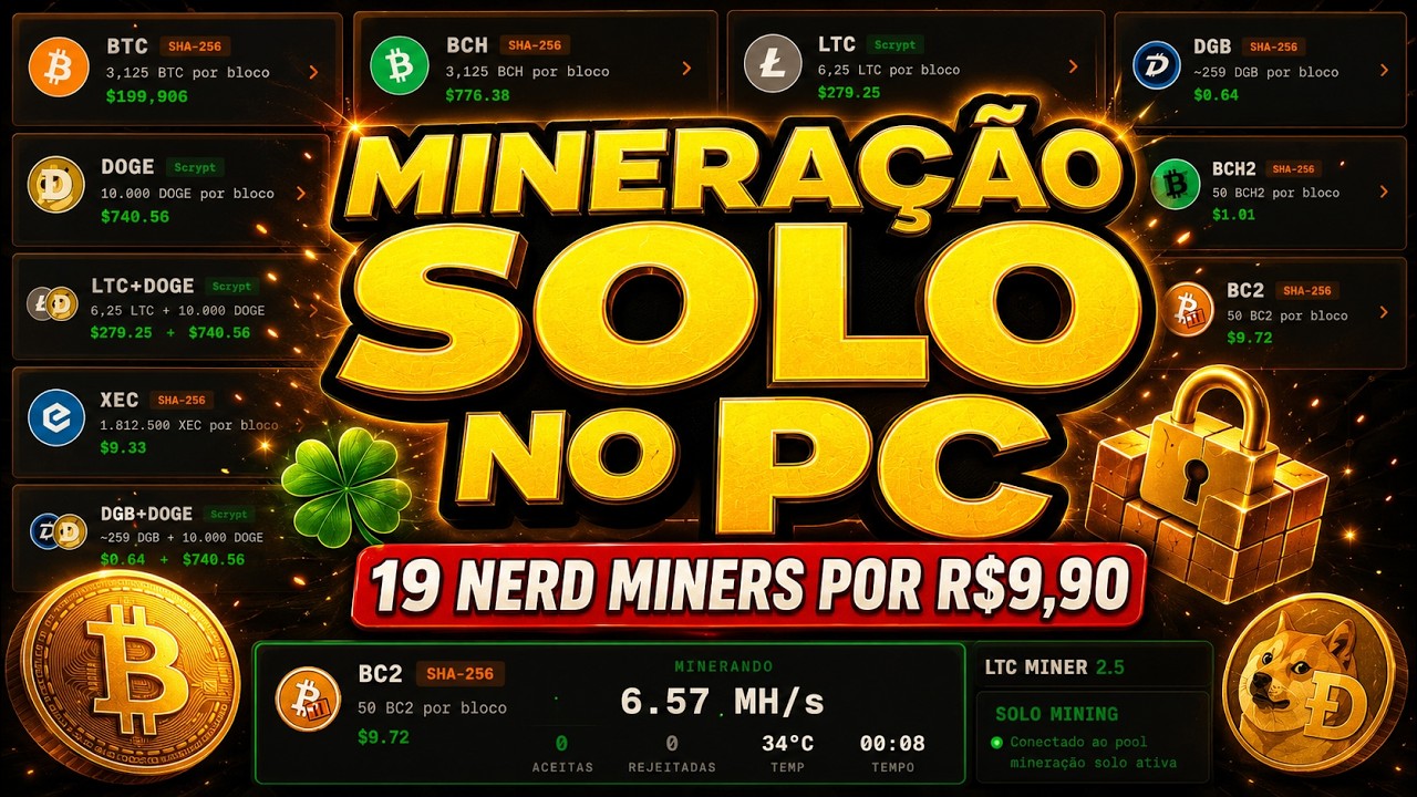 MINERA&Ccedil;&Atilde;O SOLO NO PC: CA&Ccedil;ANDO UM BLOCO DE CRIPTO ENQUANTO EU TRABALHO (LTC MINER 2.5)
