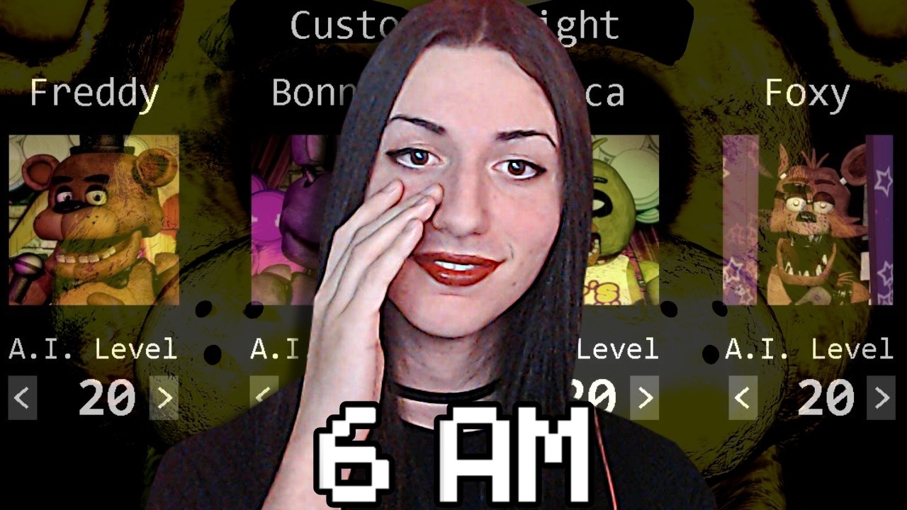 I BEAT FNAF 1 20/20/20/20 MODE... (Ending)
