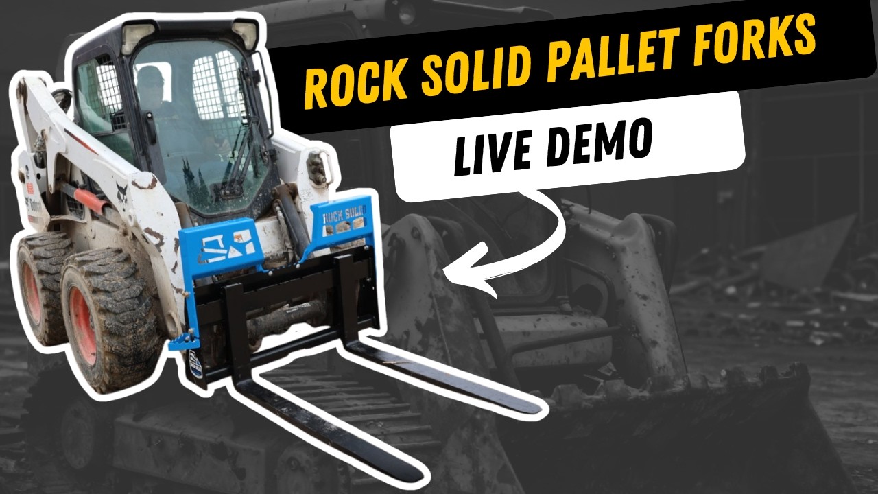 Rock Solid Pallet Fork Skid Steer Demo | 4,000 LB Rated Material Handling Power