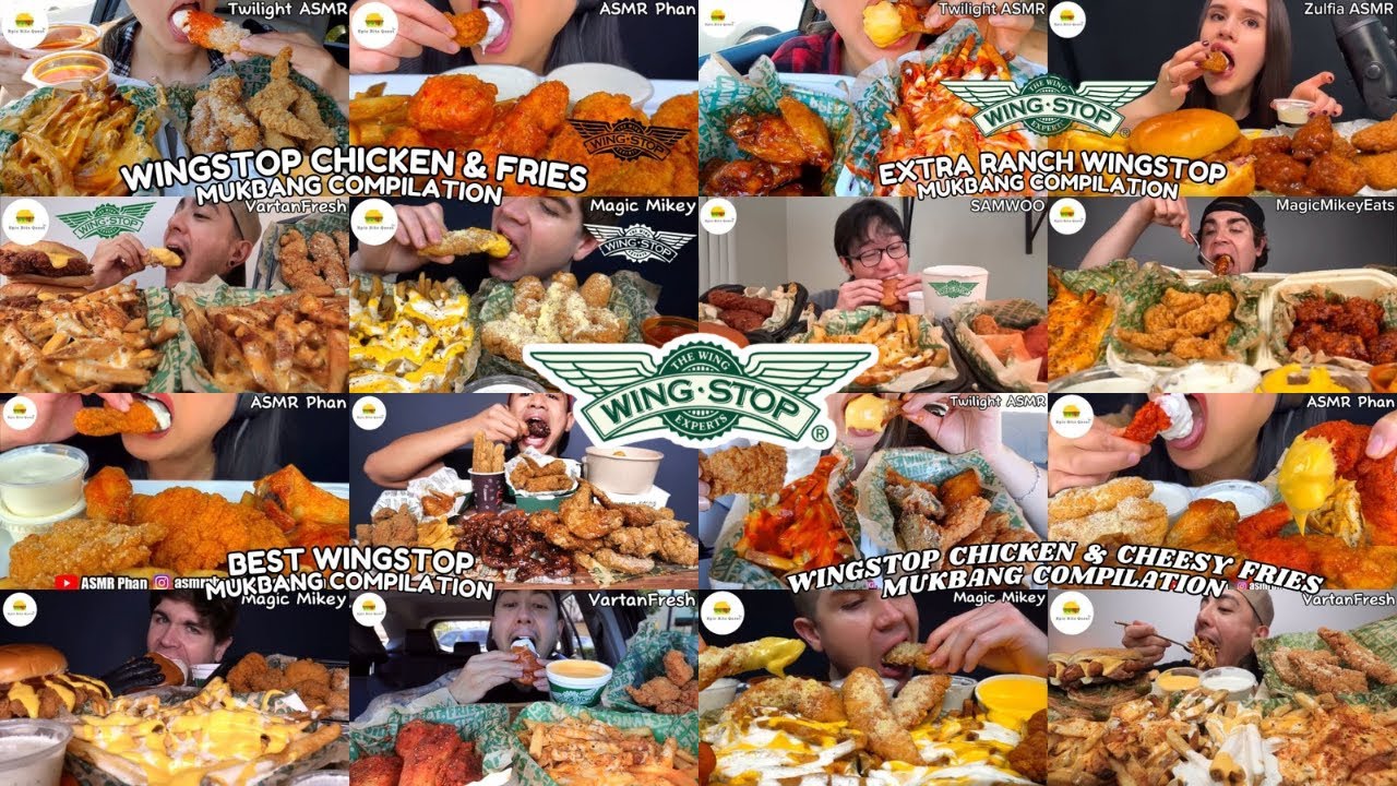 ASMR | 1 HOUR BEST WINGSTOP MUKBANG COMPILATION |